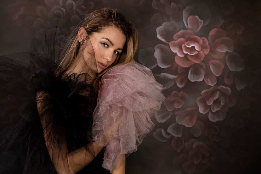 Avezano Abstract Art Hand-Painted Flowers Photography Backdrop-AVEZANO